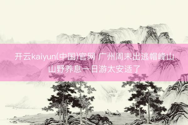 开云kaiyun(中国)官网 广州周末出逃帽峰山山野养息一日游太安适了