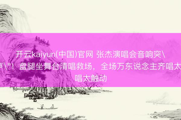 开云kaiyun(中国)官网 张杰演唱会音响突