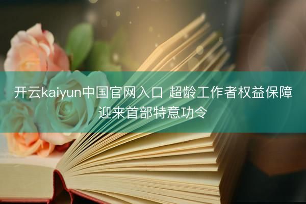 开云kaiyun中国官网入口 超龄工作者权益保障迎来首部特意功令