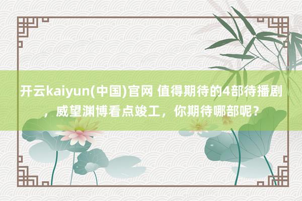 开云kaiyun(中国)官网 值得期待的4部待播剧，威望渊博看点竣工，你期待哪部呢？